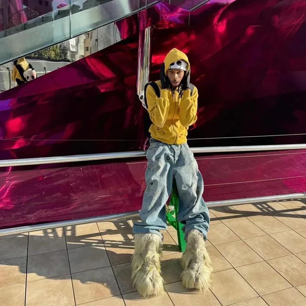 トップス XWORE DARTED ZIP HOODIE XWORE NYC(ウォー) 商品ページ - Darted Zip Up Hoodie - Yellow
