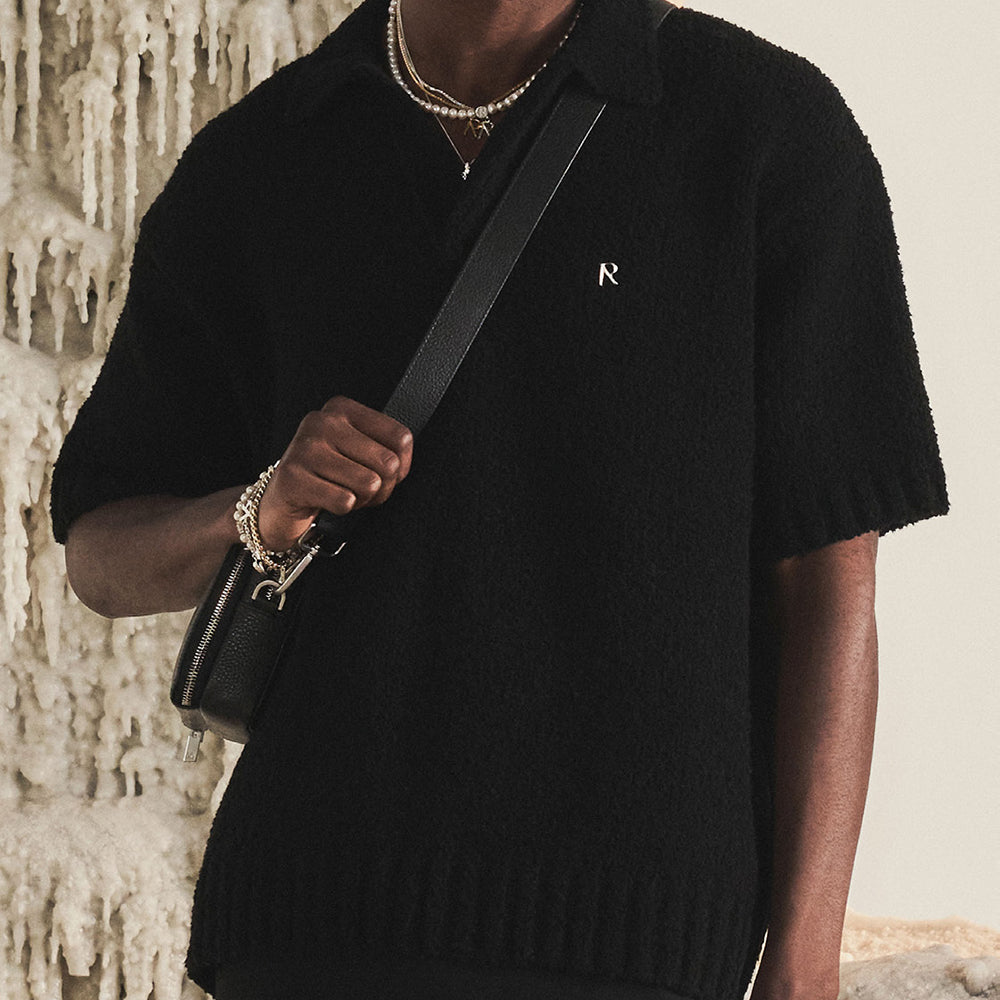 Boucle Textured Knit Polo