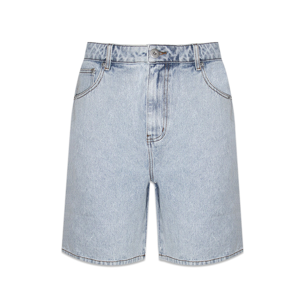 Dagger Embroidery Denim Shorts