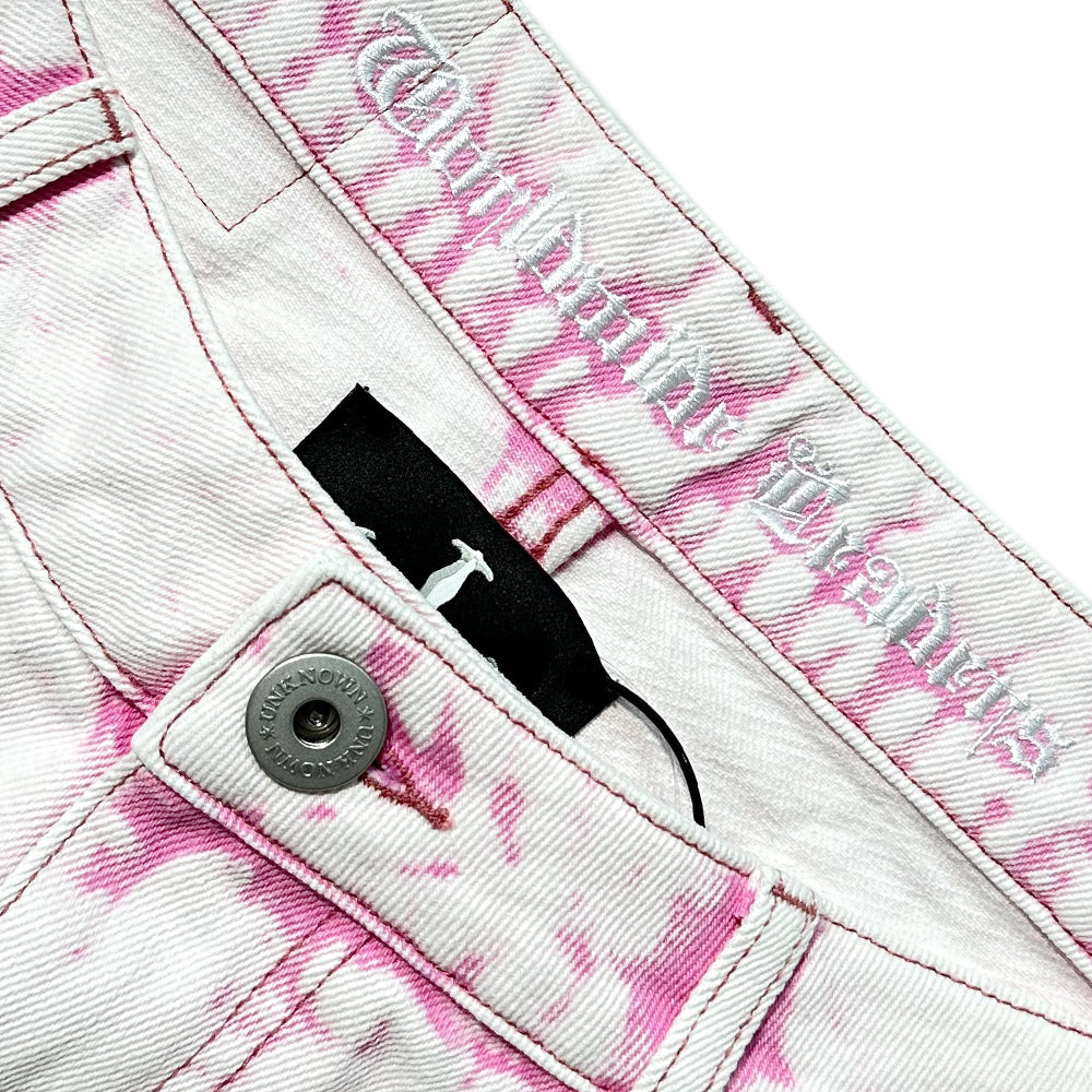 Dagger Embroidery Denim Shorts