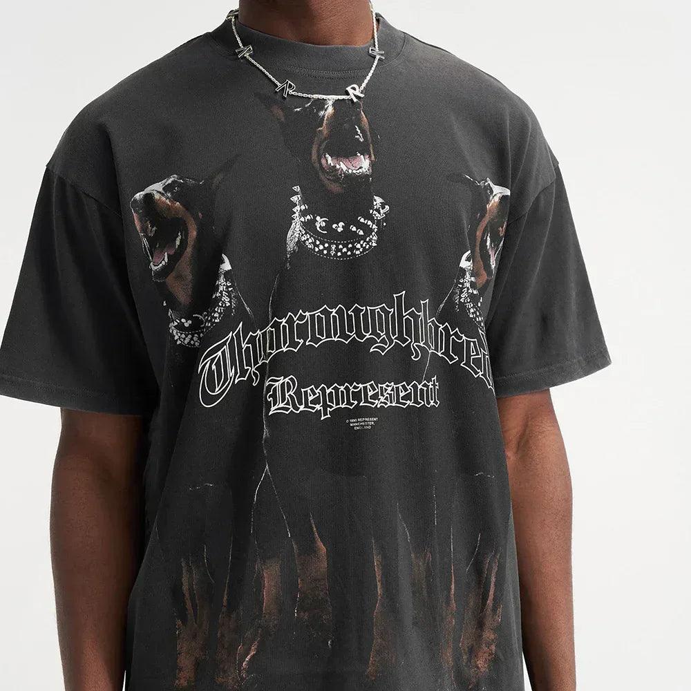 REPRESENT Product Page - Thoroughbred T-Shirt - Vintage-Black