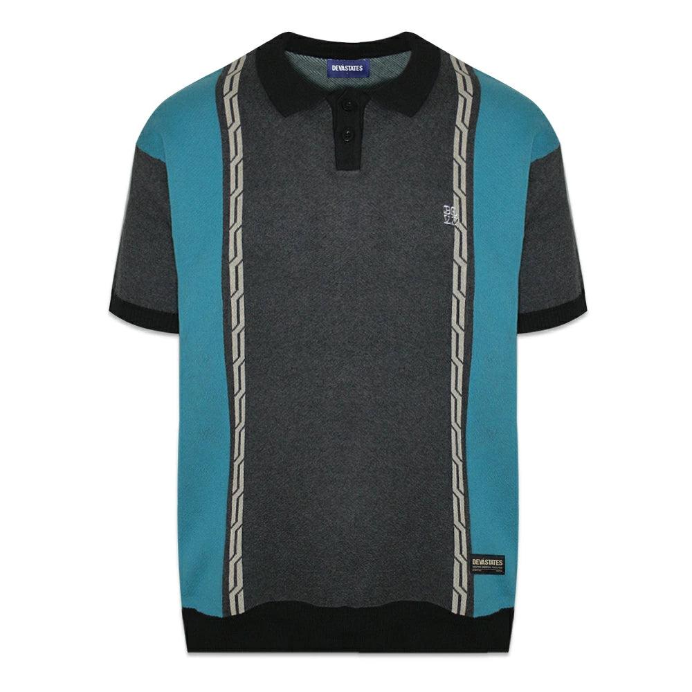 Chain Jacquard Knit Polo Shirt