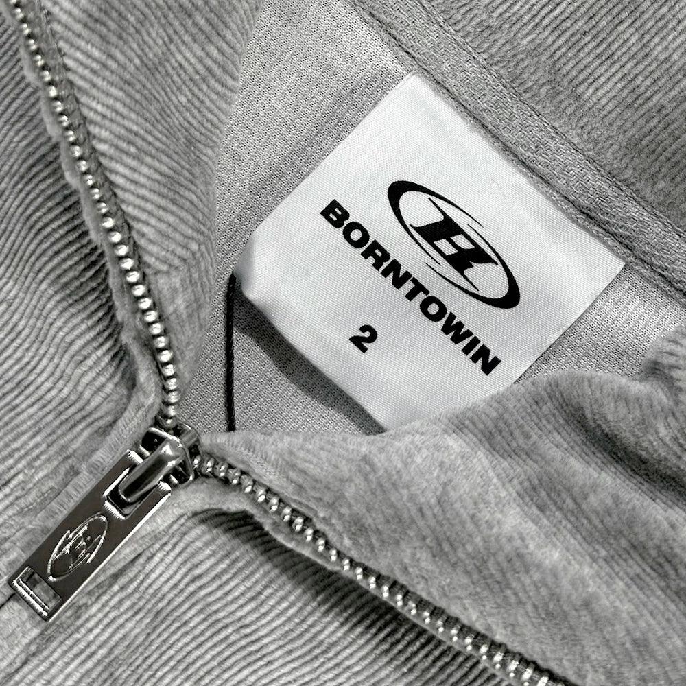 Big Chrome Velour Half Zip Up