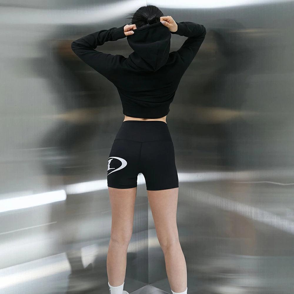 Big Chrome B Logo Crop Hoodie