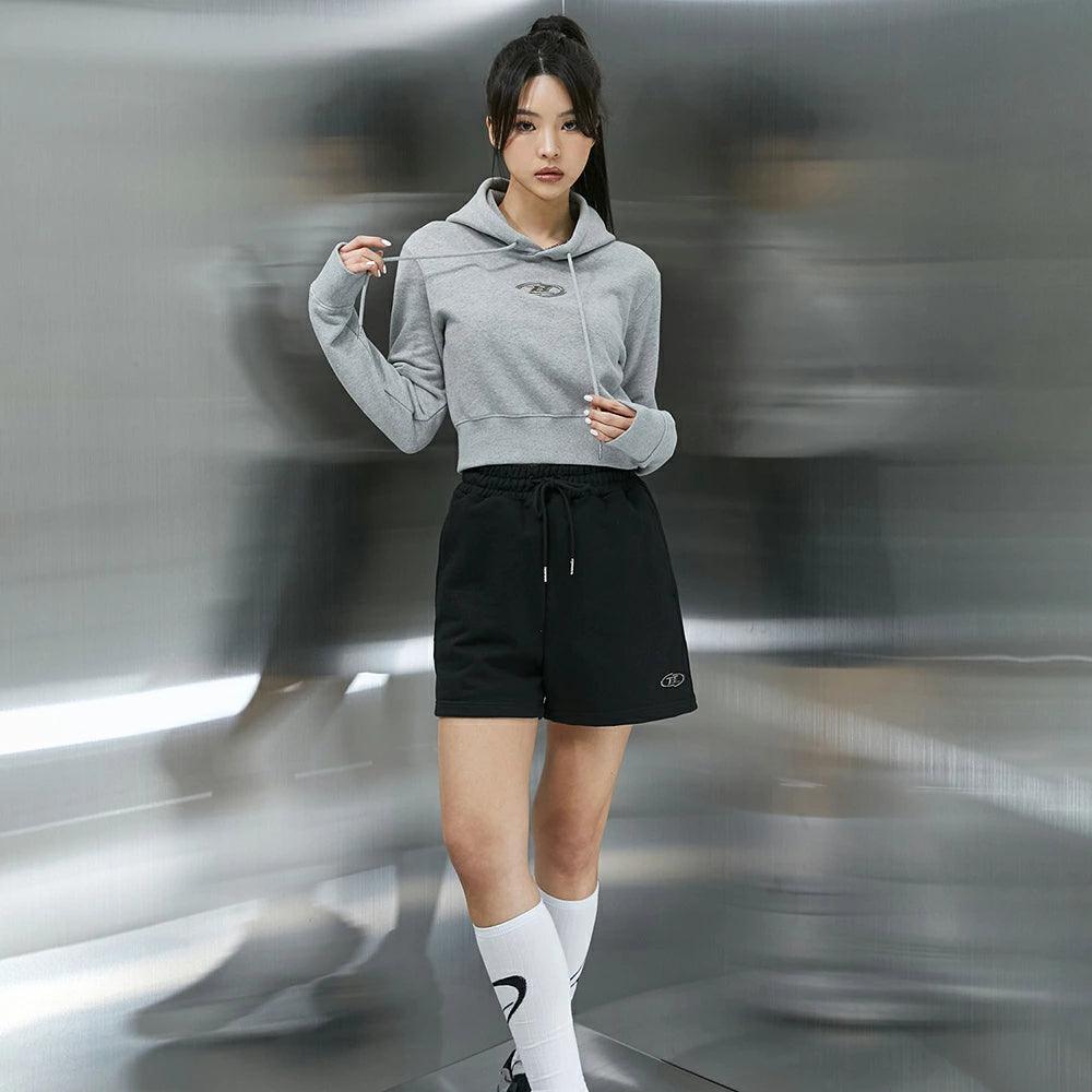 Big Chrome B Logo Crop Hoodie