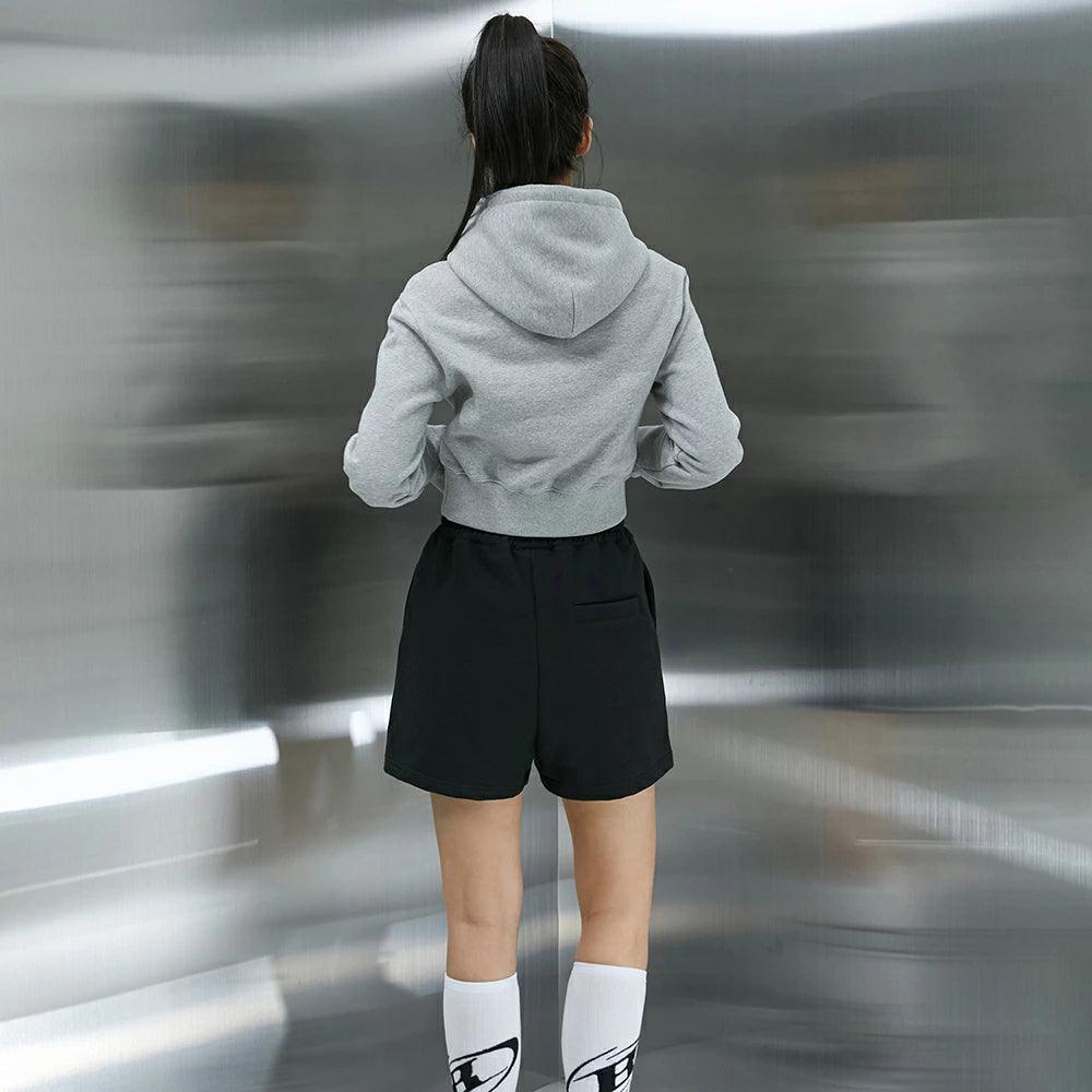 Big Chrome B Logo Crop Hoodie