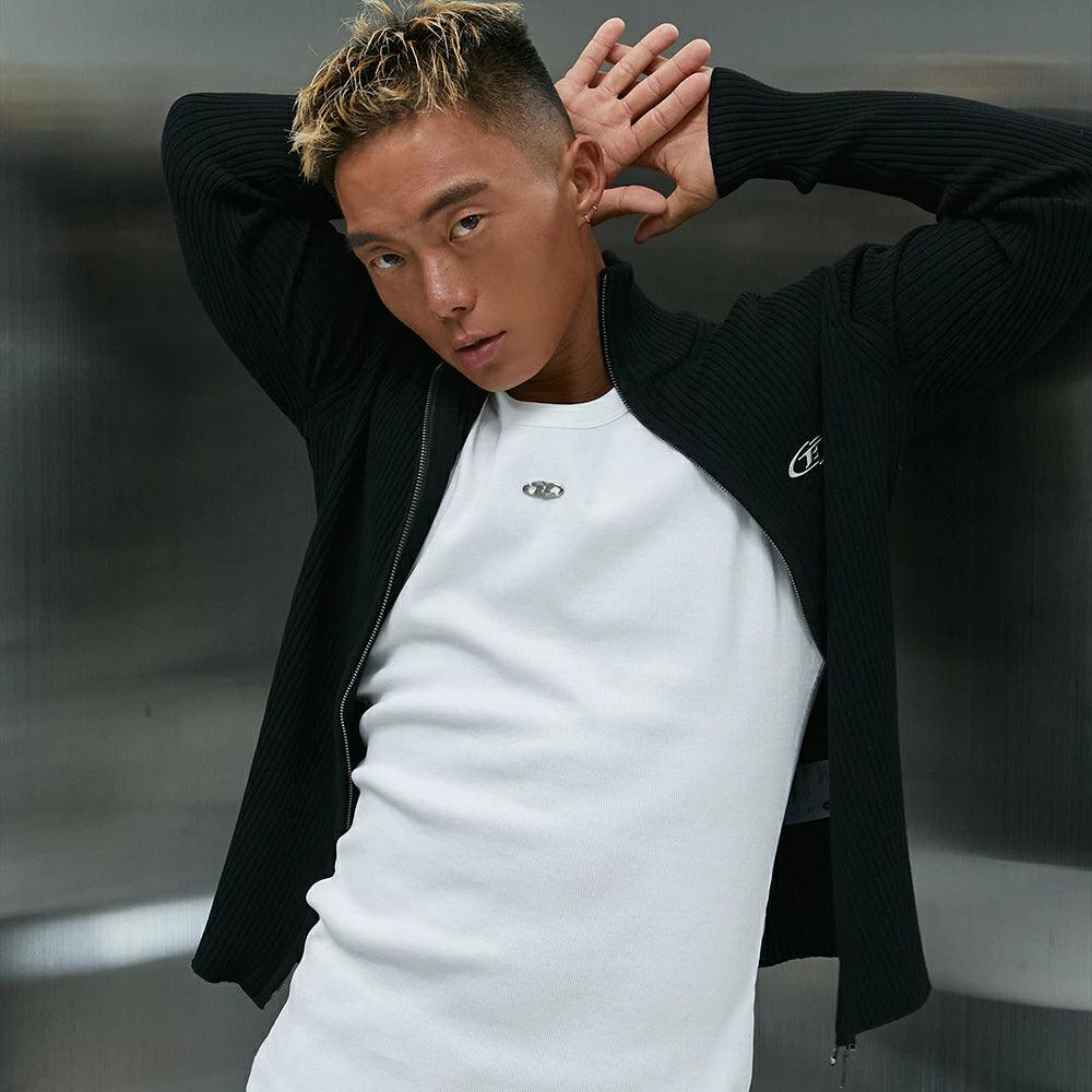 Muscle Fit Full Zip-Up Knit