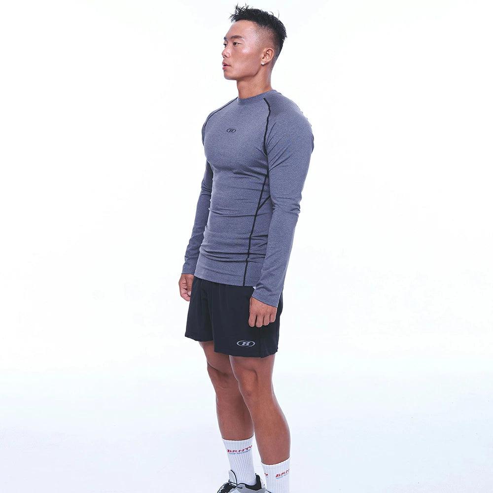 B Logo Raglan Muscle Fit Long Sleeve