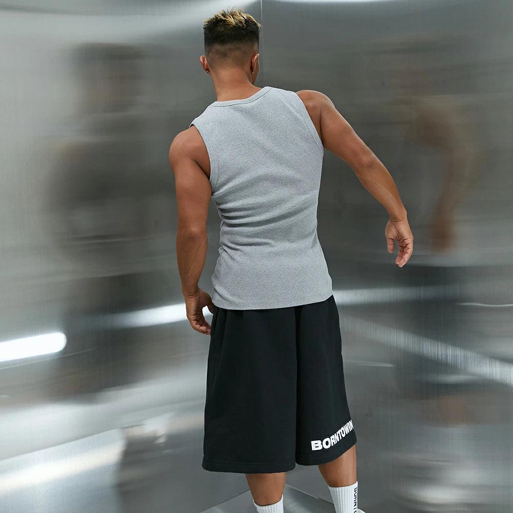 B Pendant Ribbed Sleeveless