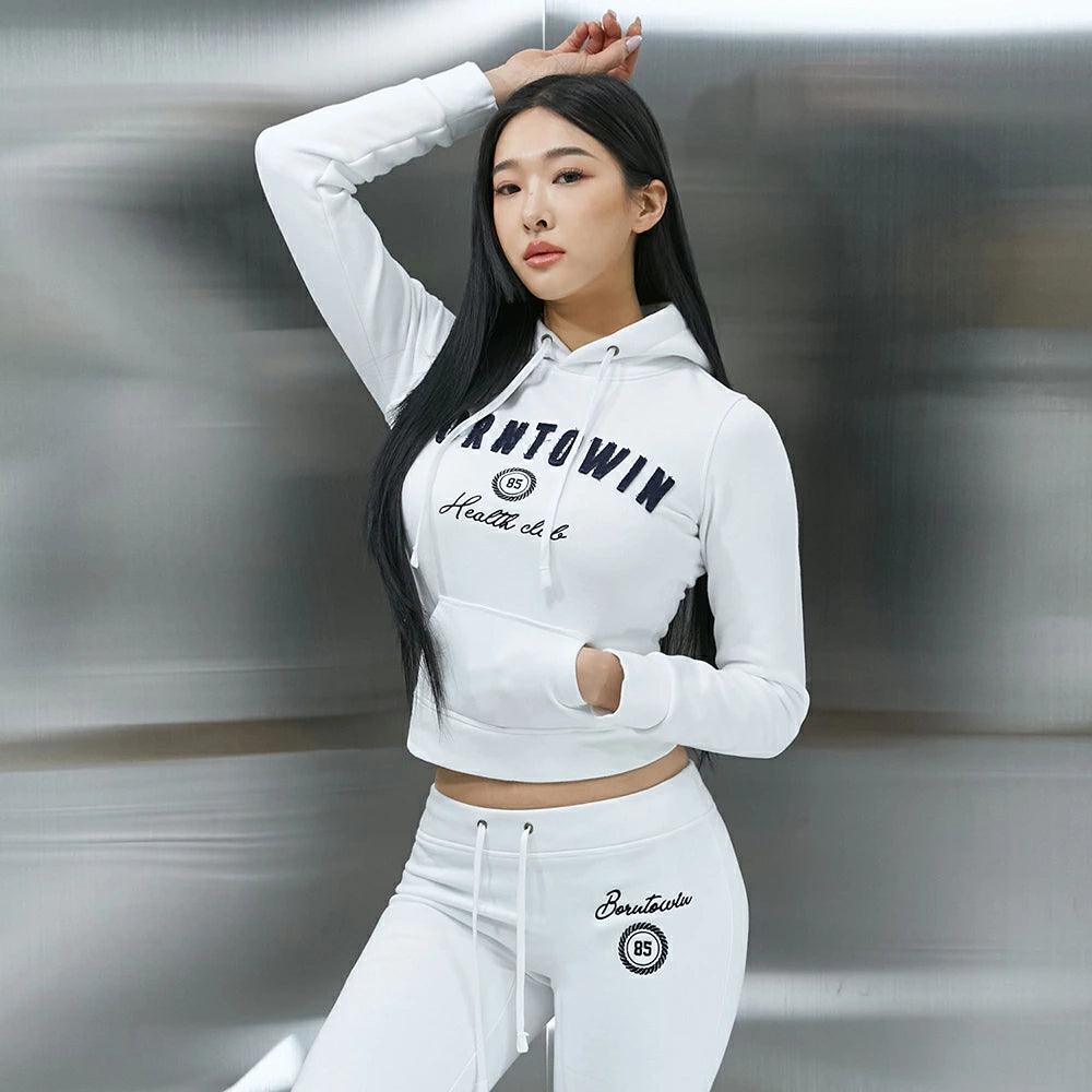 BORNTOWIN Patch Slim Fit Hoodie