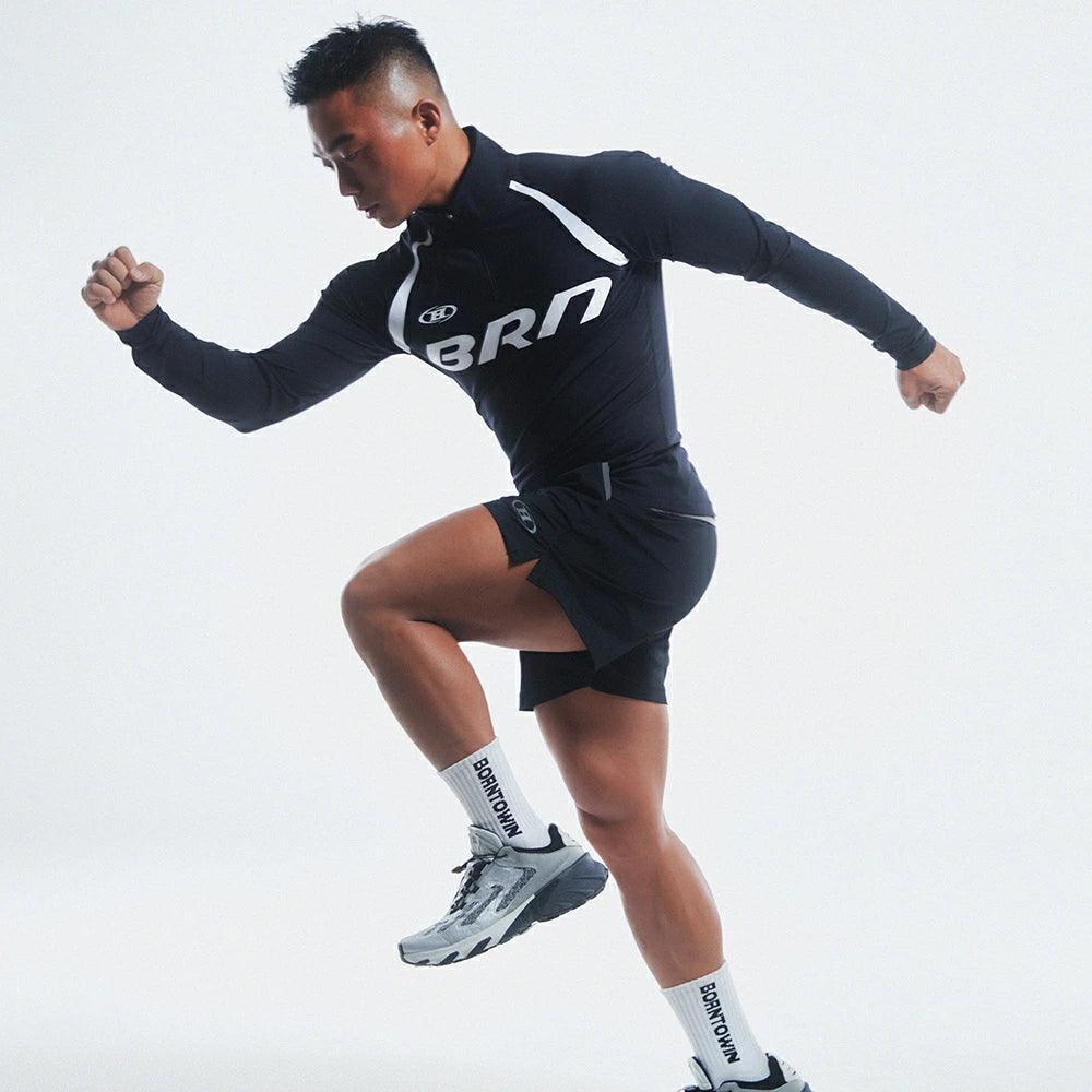 BRN Muscle Fit Half-Zip Long-Sleeve