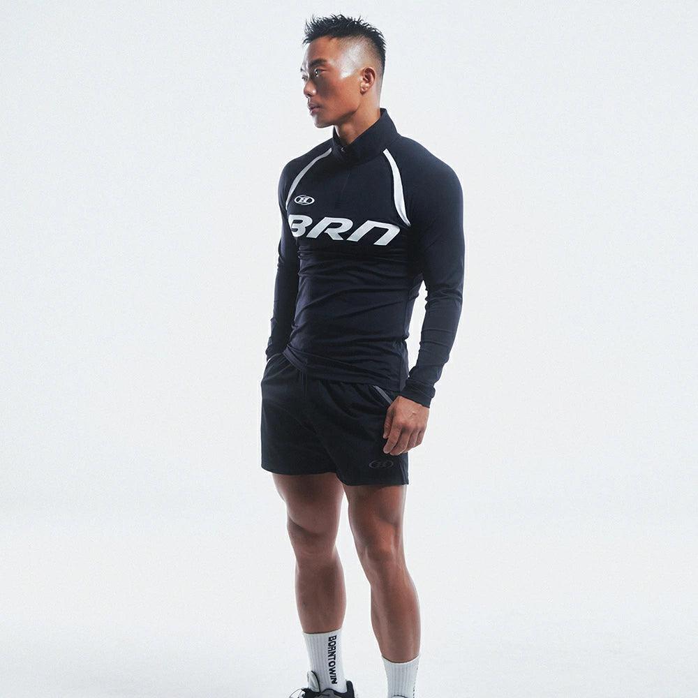 BRN Muscle Fit Half-Zip Long-Sleeve