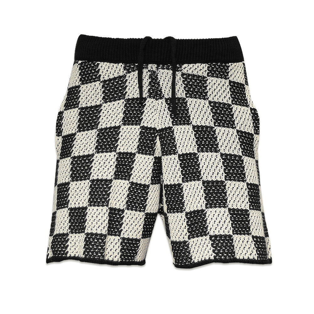 Checkered Crochet Shorts
