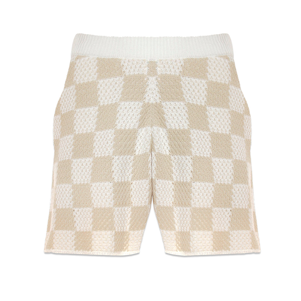 Checkered Crochet Shorts