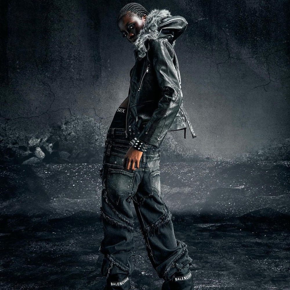 00 Knight Club Baggy Flare Jeans