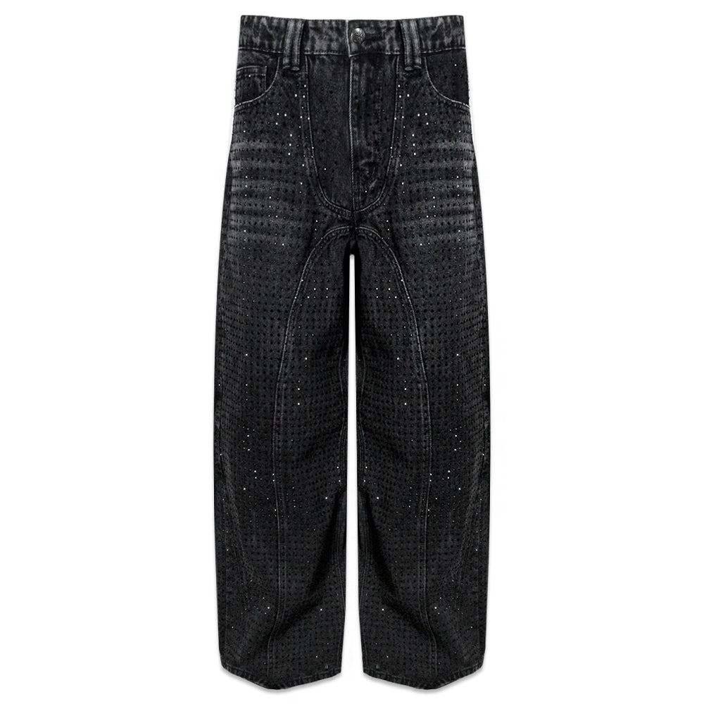 CZ Rhinestone Washed Jeans