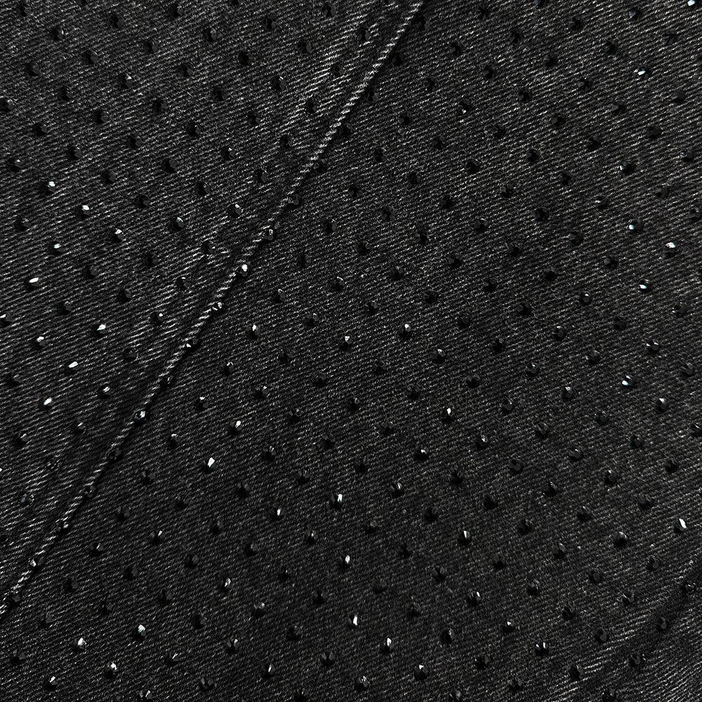 COZY WORLDWIDE Product Page - CZ Rhinestone Washed Jeans - Black