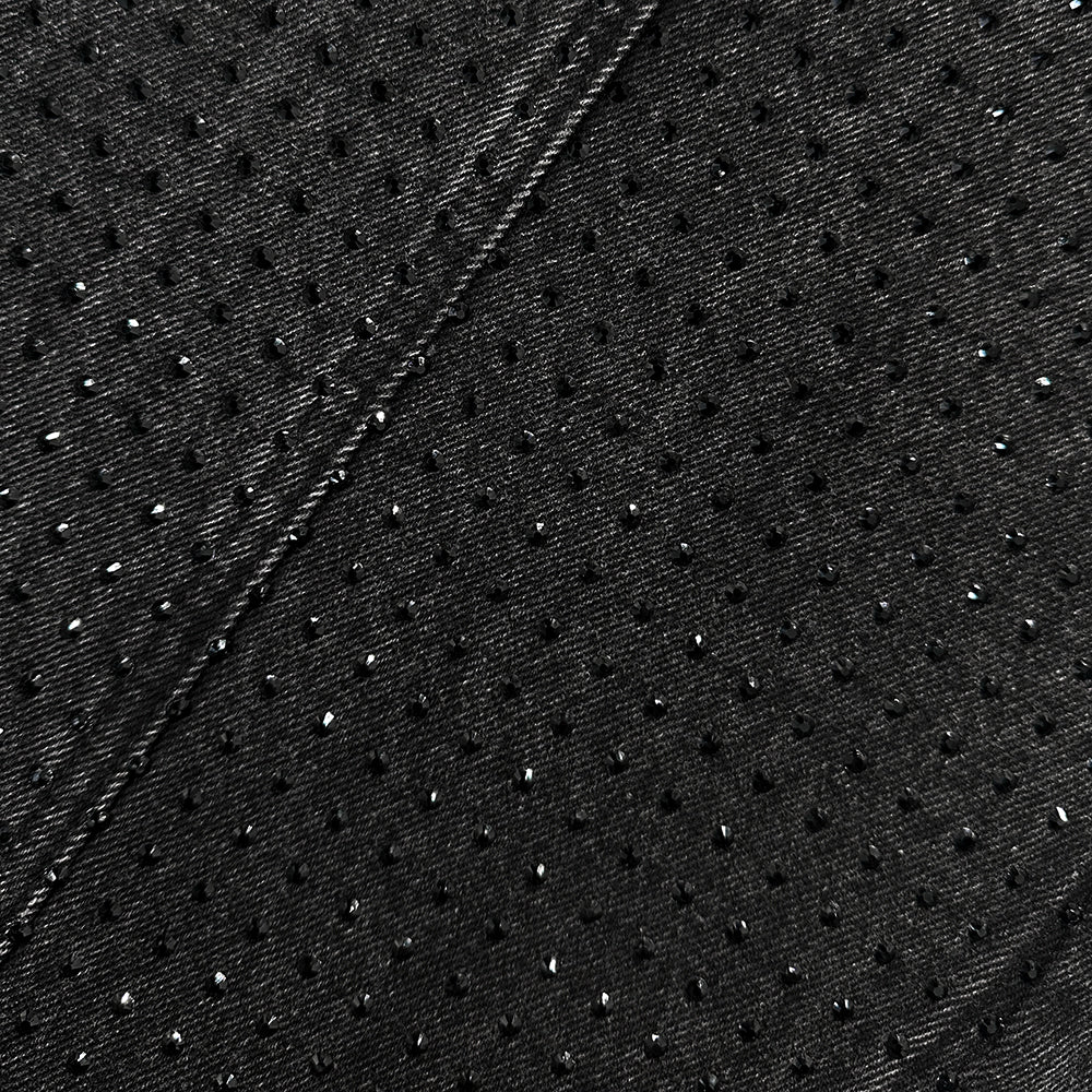 CZ Rhinestone Washed Jeans