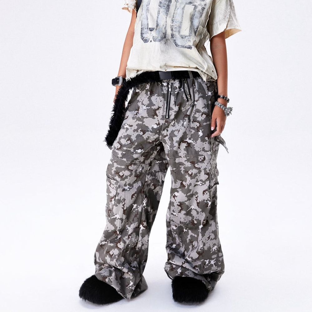 005 Mily Camo Flag Cargo Pants