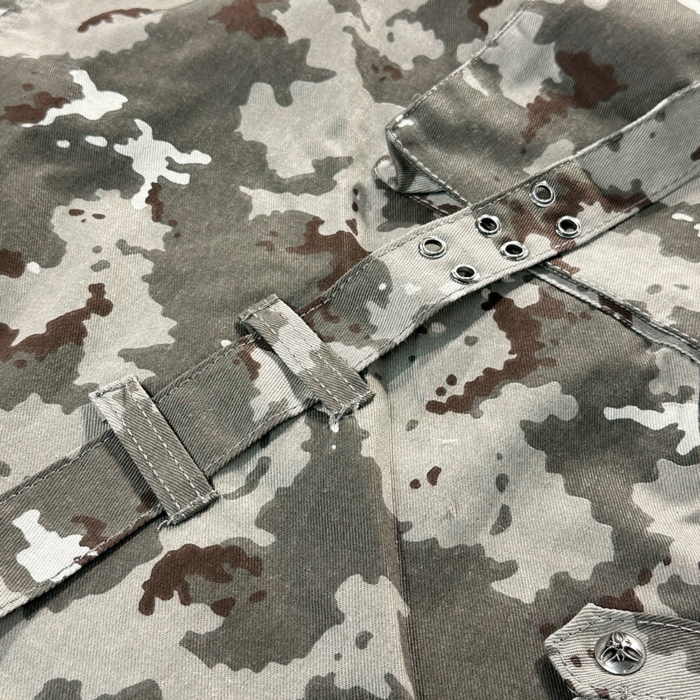 005 Mily Camo Flag Cargo Pants