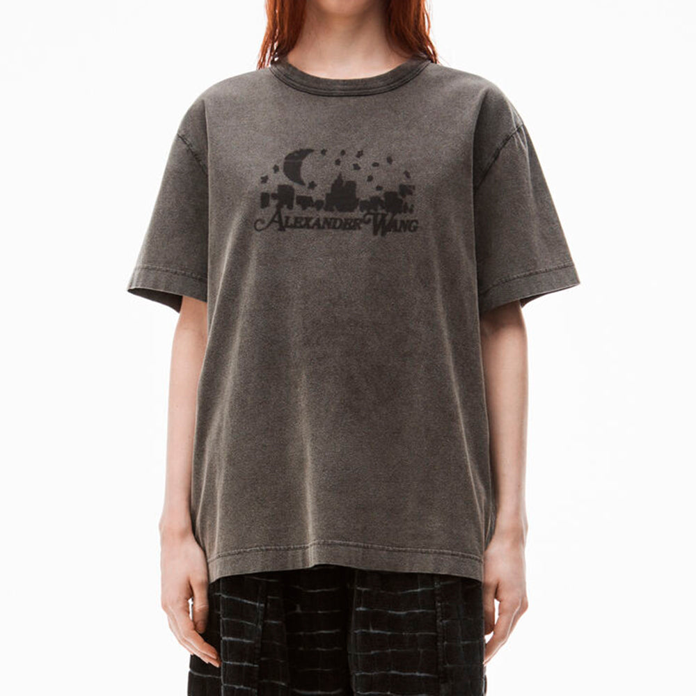 Distressed Skyline Logo Graphic Tee