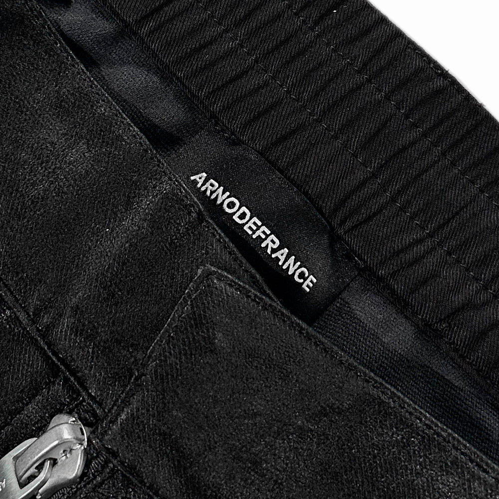 Dusty Rubber Zipper Baggy Pants