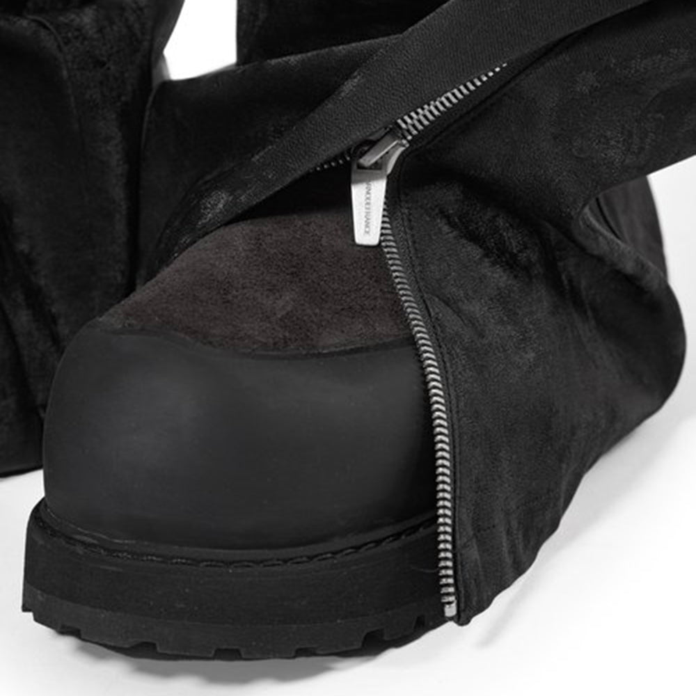 Dusty Rubber Zipper Baggy Pants