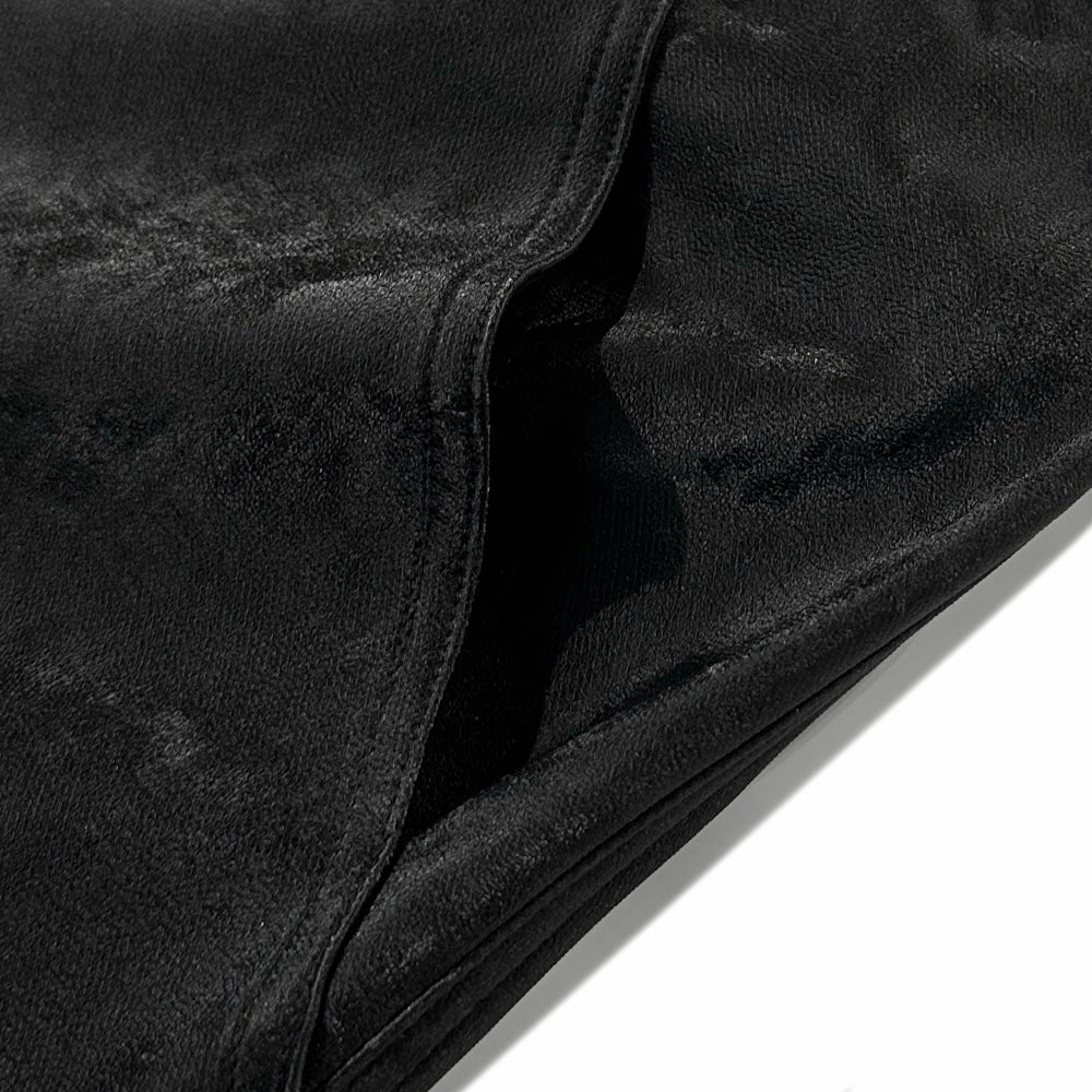 Dusty Rubber Zipper Baggy Pants