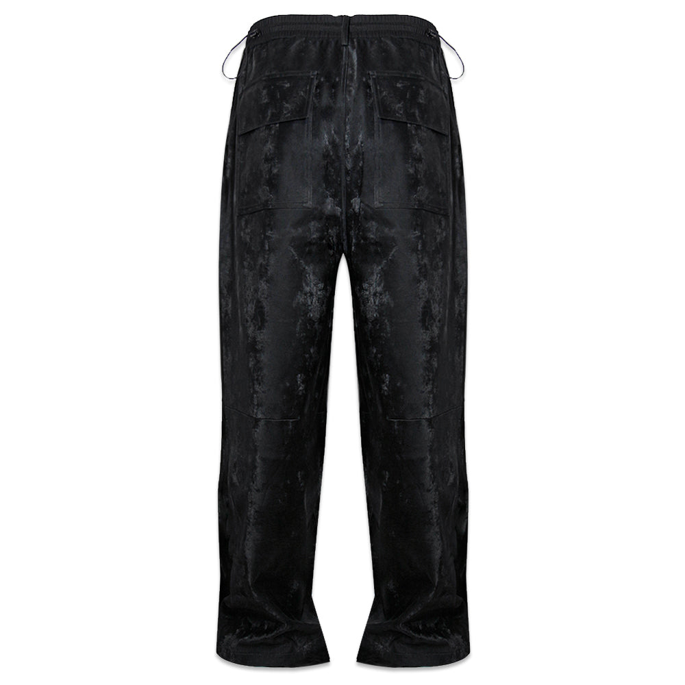 Dusty Rubber Zipper Baggy Pants
