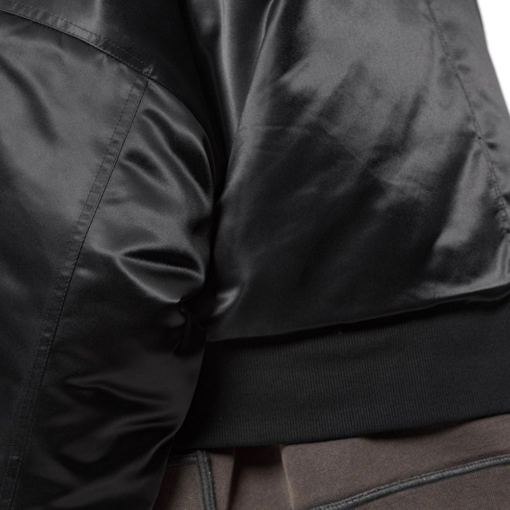 Nylon Cropped Bomber Jacket