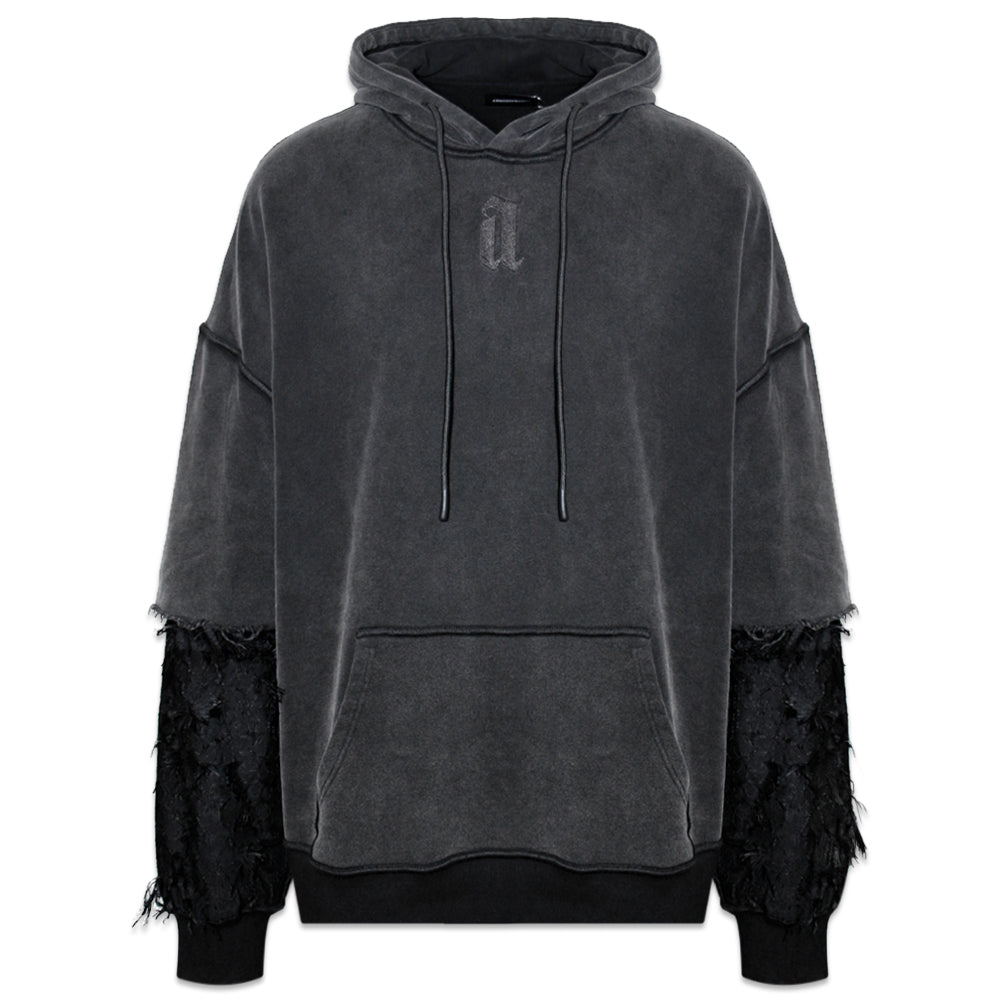 Distressed Sleeves Hoodie