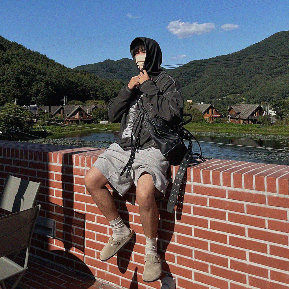 Raw Effect Layered Ls Hoodie