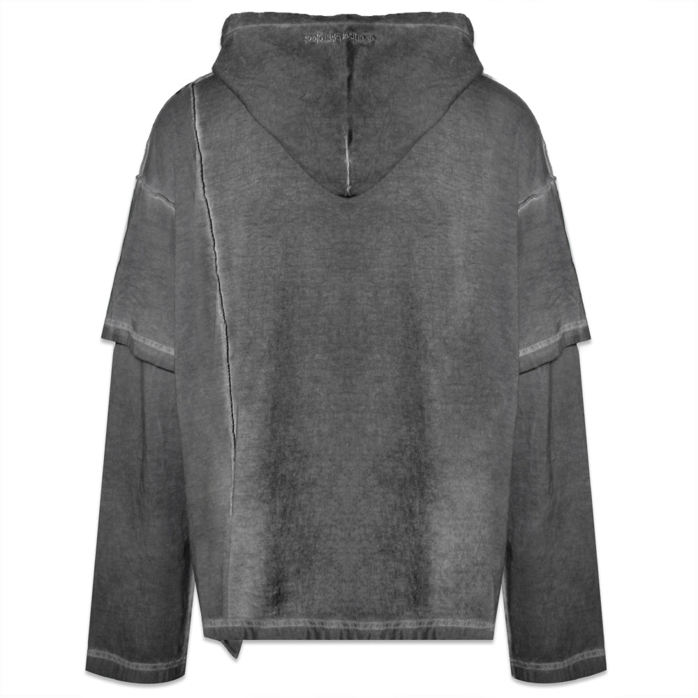 Raw Effect Layered Ls Hoodie