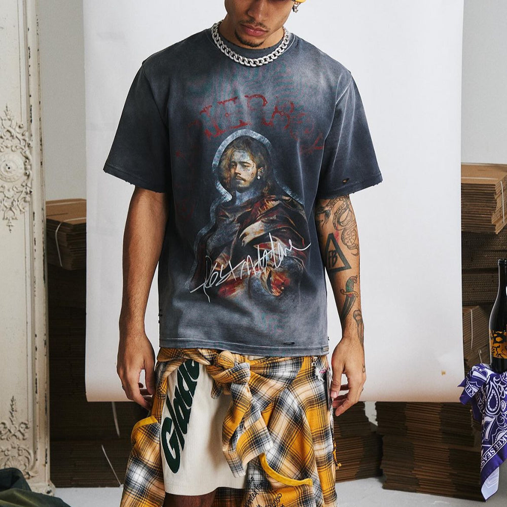 Double Eye Patch Leather Check Shirt