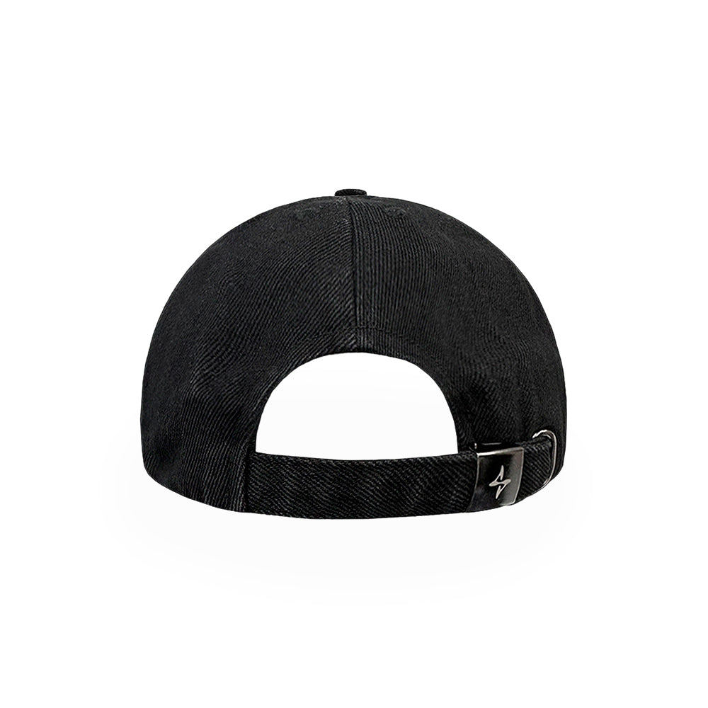 Curved Logo Damaged Denim Cap