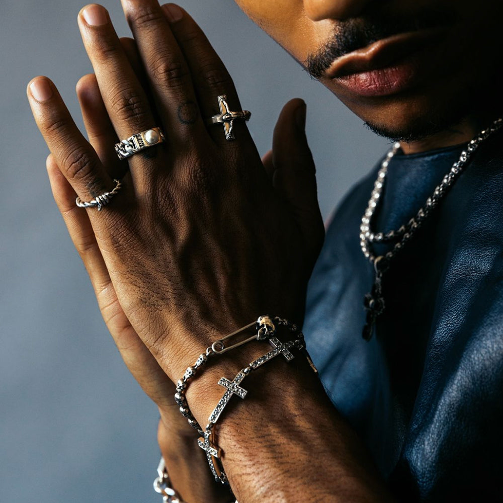 Sanctified Cross Bracelet with CZ stones