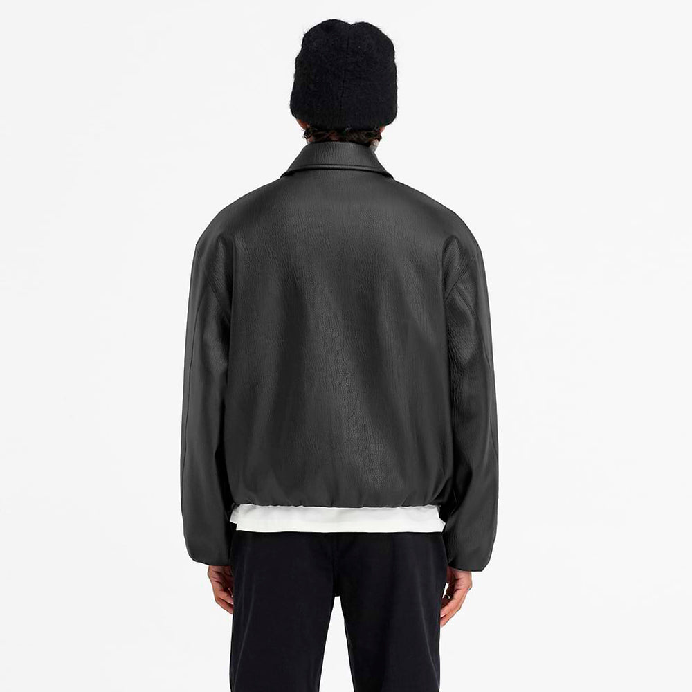 Faux Leather Bomber