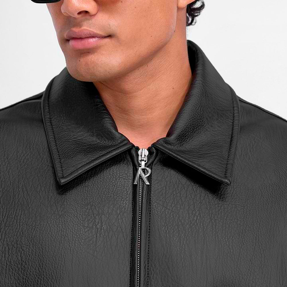 Faux Leather Bomber