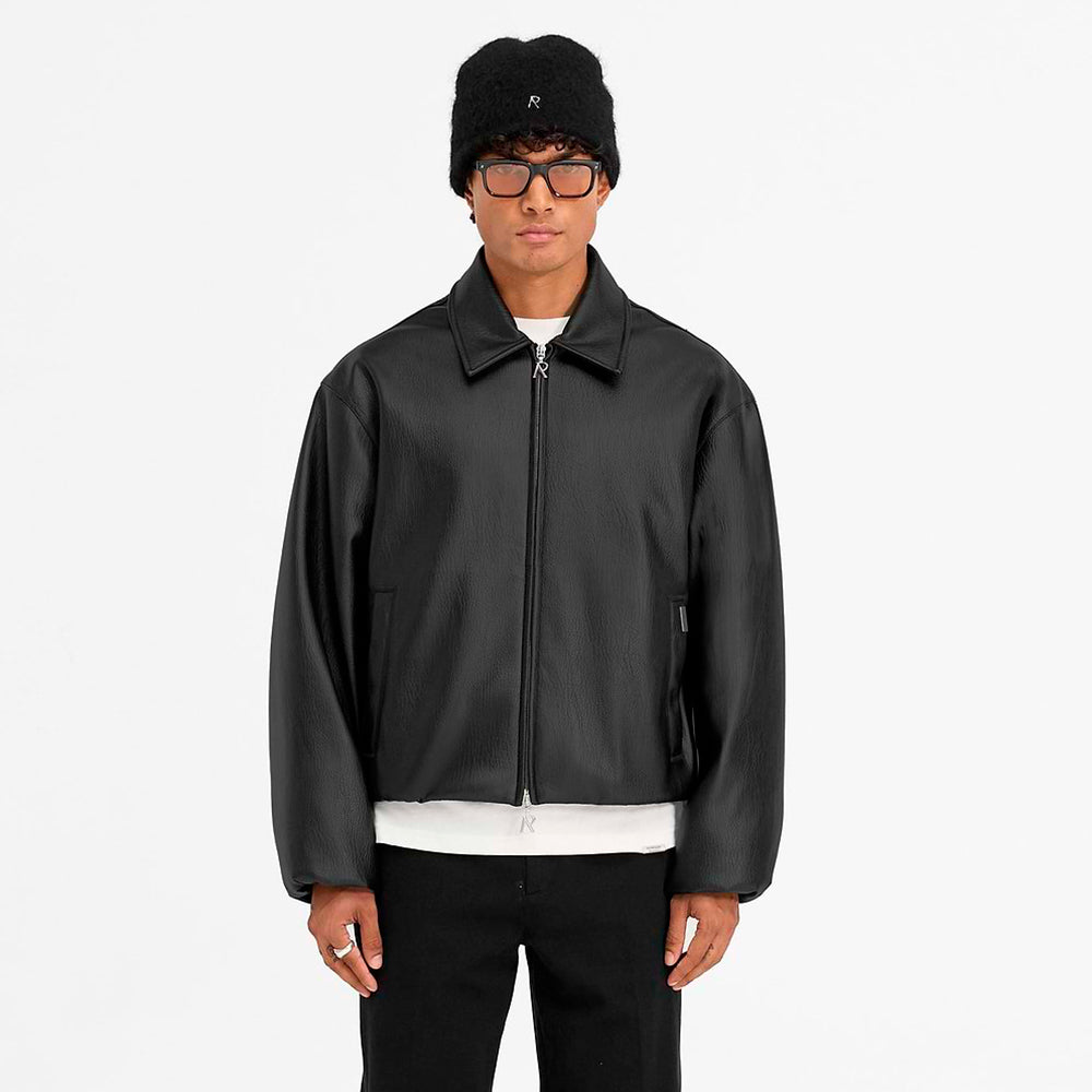 Faux Leather Bomber
