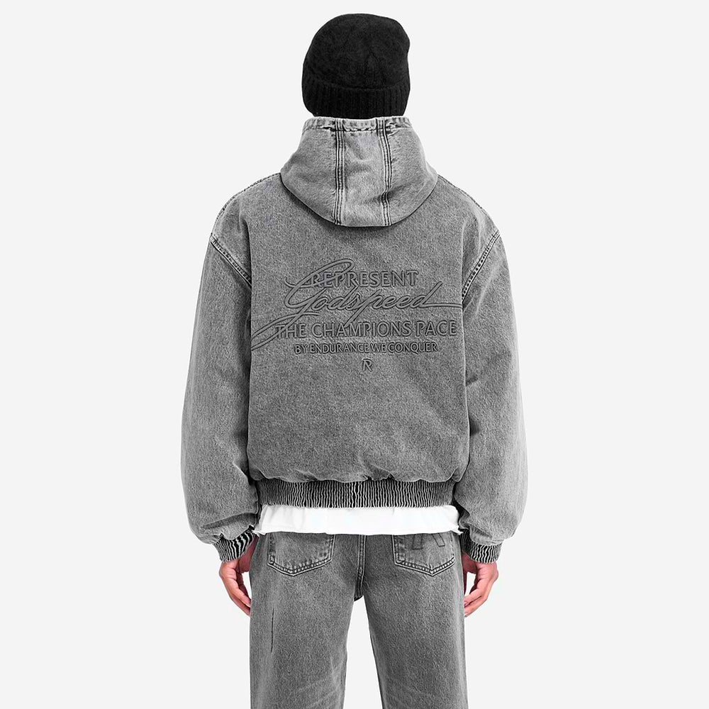 R5 Hooded Denim Bomber