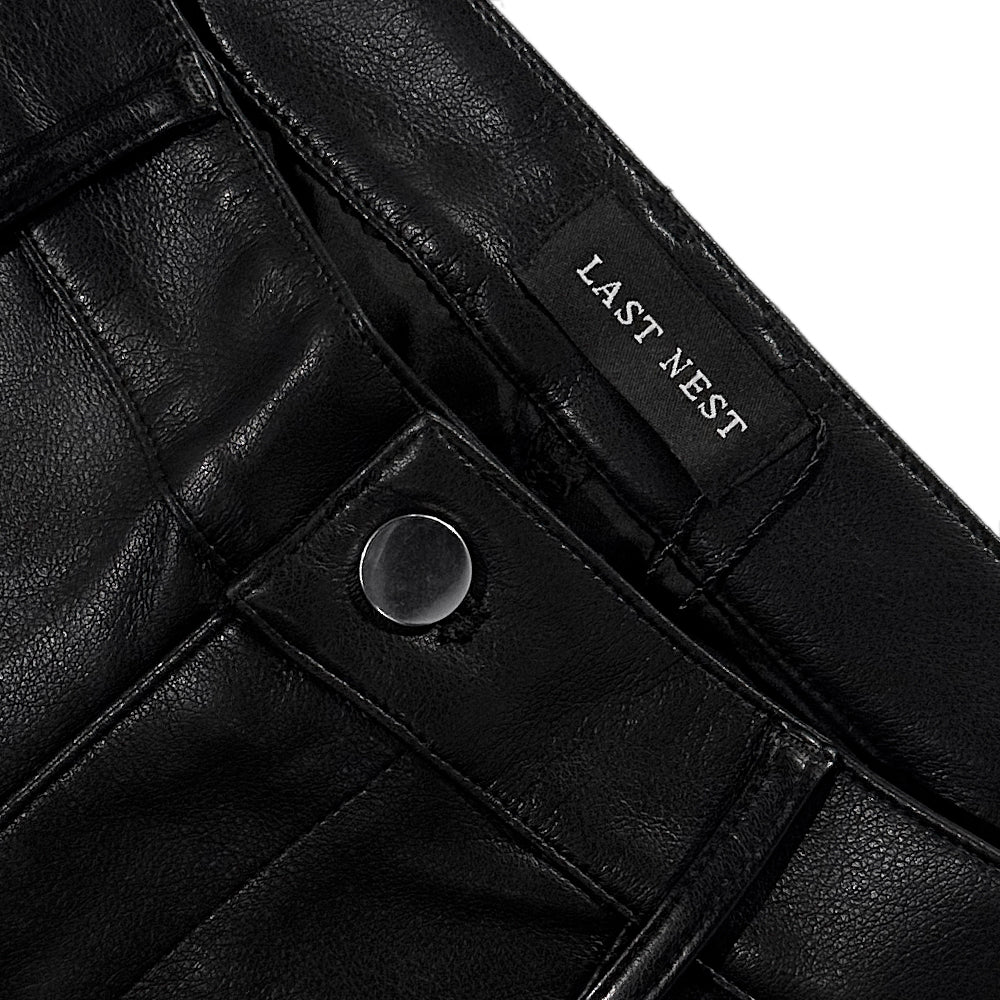 Baggy Leather Cargo Pants