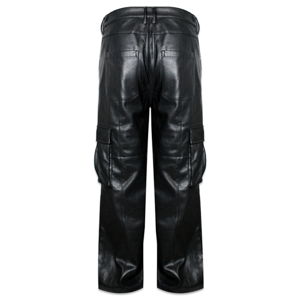 Baggy Leather Cargo Pants