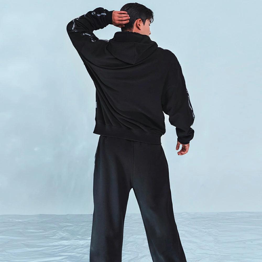 Big Chrome B Black Line Zip Up Hoodie