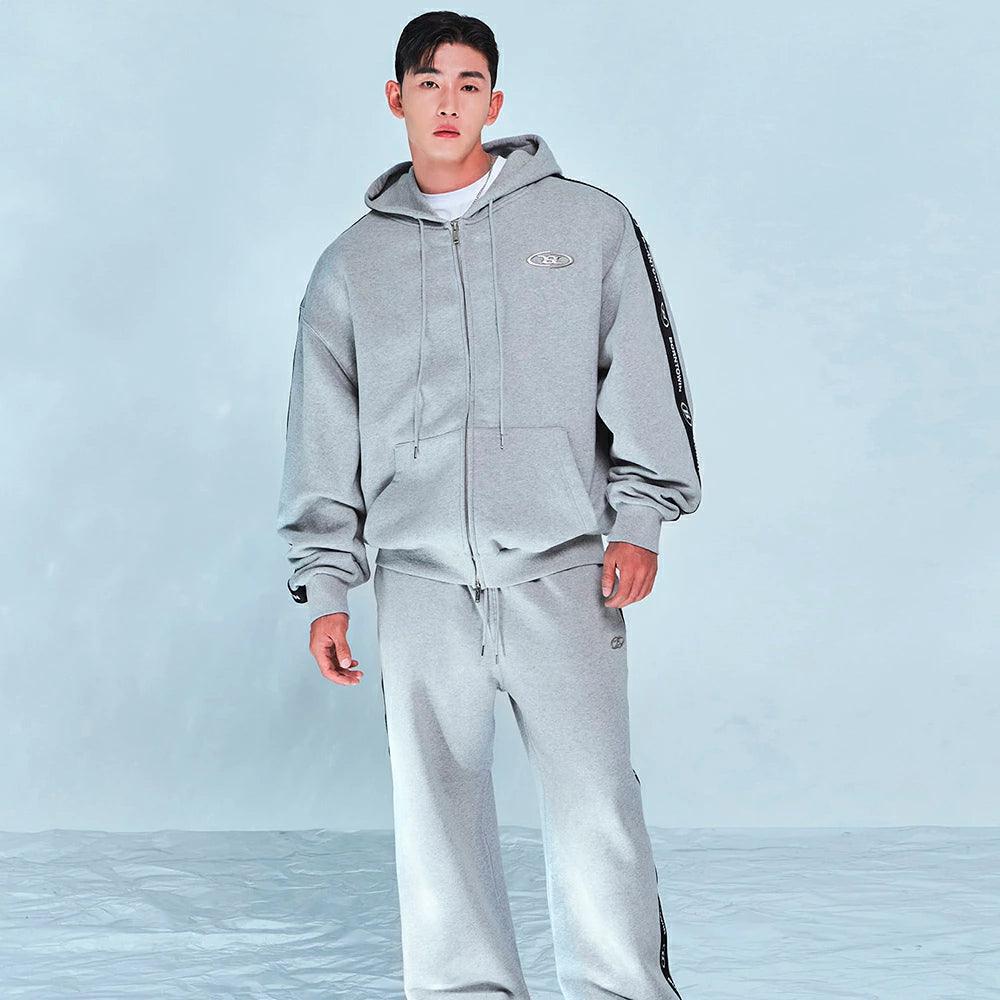Big Chrome B Black Line Zip Up Hoodie