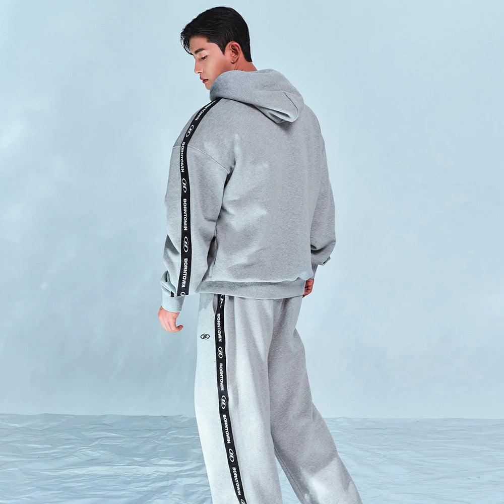 Big Chrome B Black Line Zip Up Hoodie