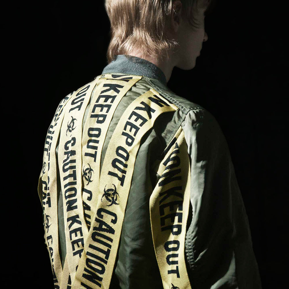 Discovered Logo Tape Remake Bomber Jacket