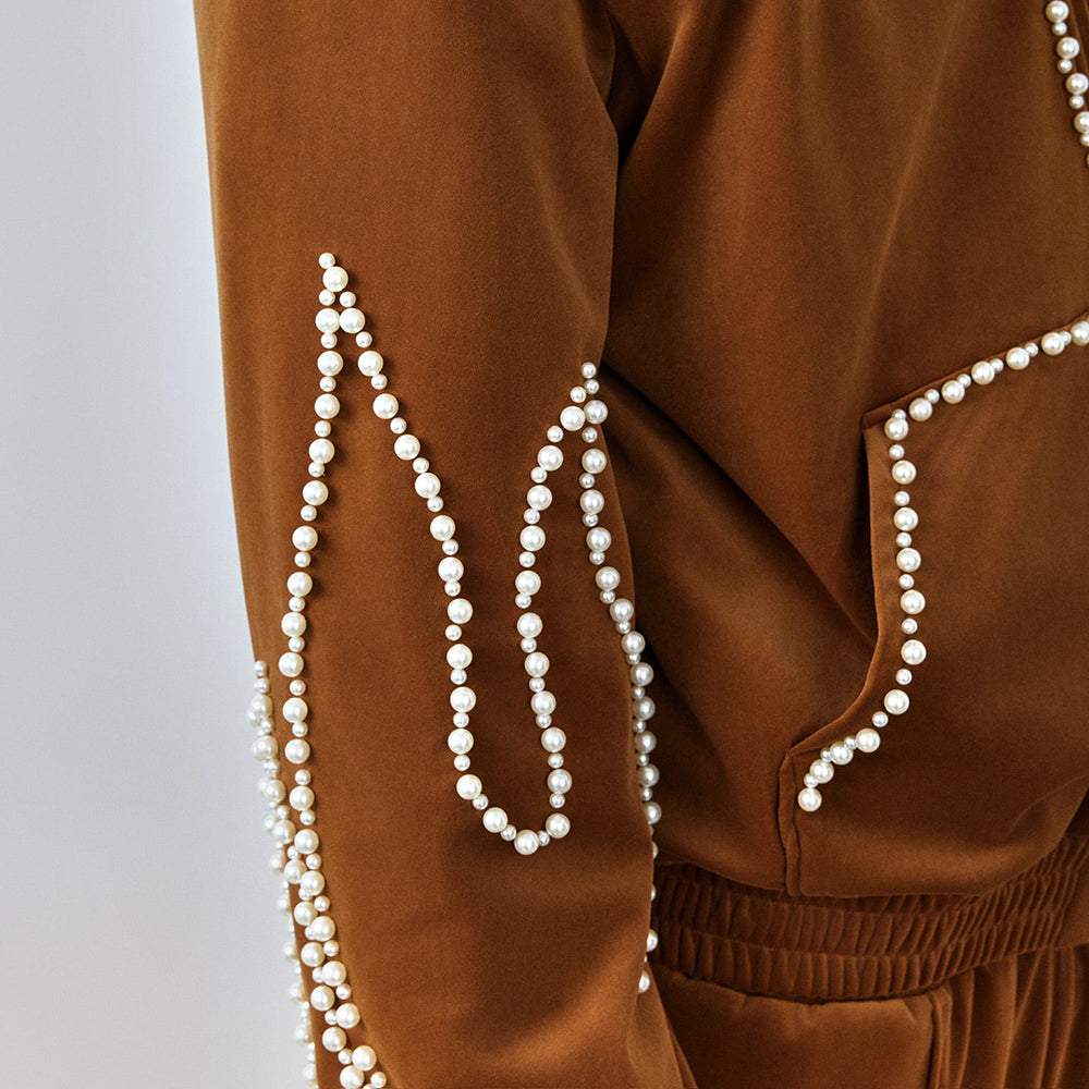 Flame Pearl Velvet Jacket