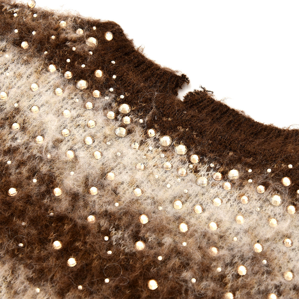 Rhinestone Encrusted Mohair Blend Sweater