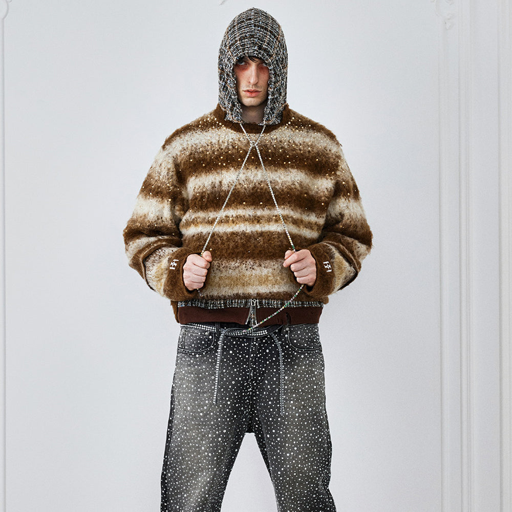 Rhinestone Encrusted Mohair Blend Sweater