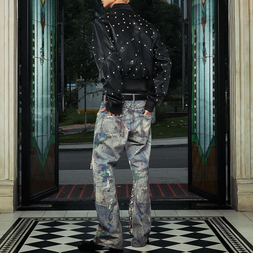 3D Printed Snake Patch Waxed Denim